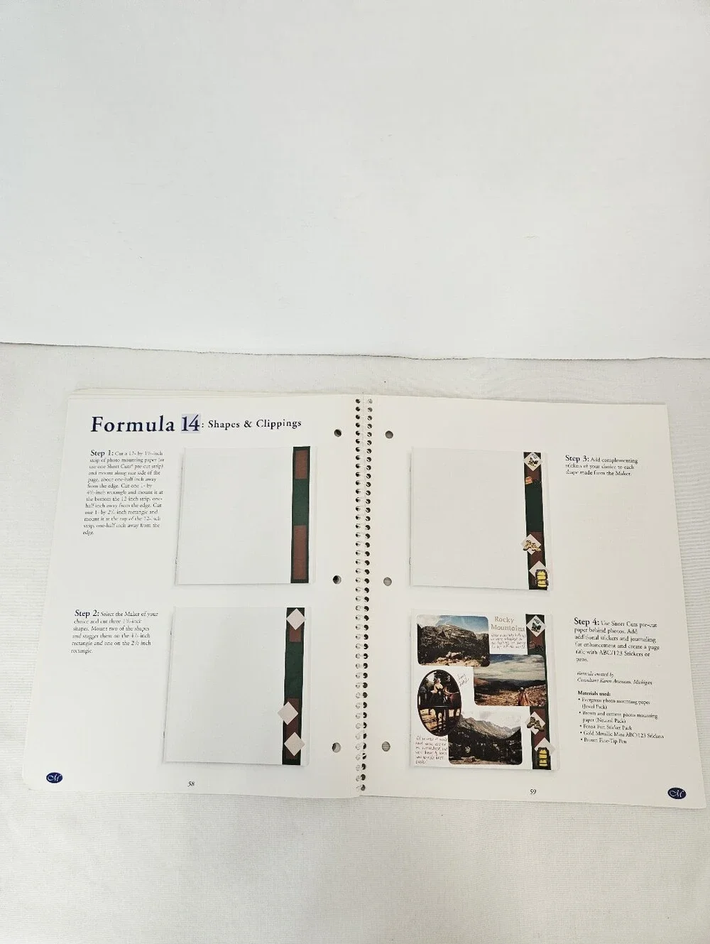 Creative Memories Fast Formulas 4th Edition Scrapbook Layout Idea Book 2003